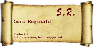 Sors Reginald névjegykártya